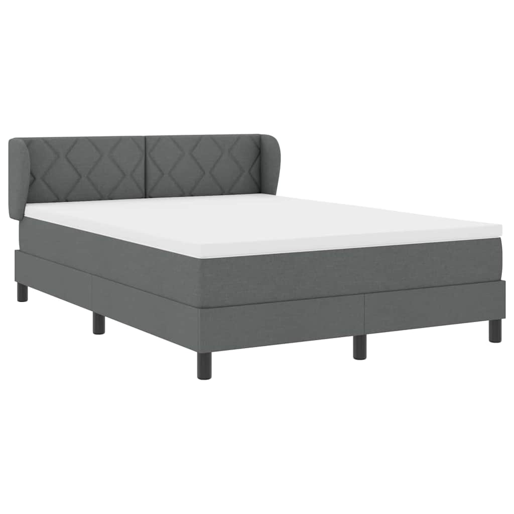 Boxspringbett mit Kopfteil Dunkelgrau 160 x 200 cm Stoff