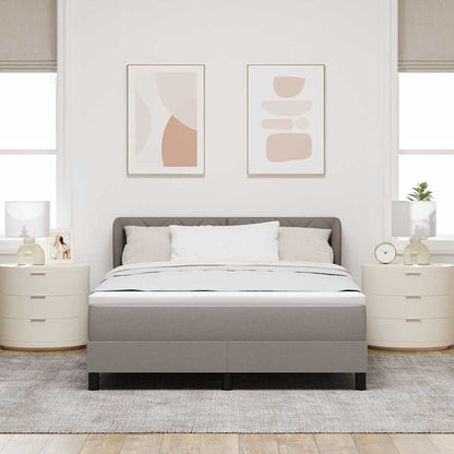Boxspringbett mit Kopfteil Taupe 160 x 200 cm Stoff