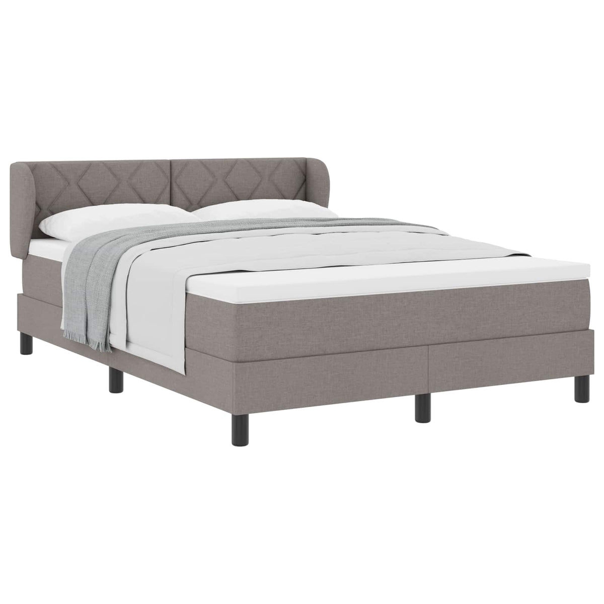 Boxspringbett mit Kopfteil Taupe 160 x 200 cm Stoff