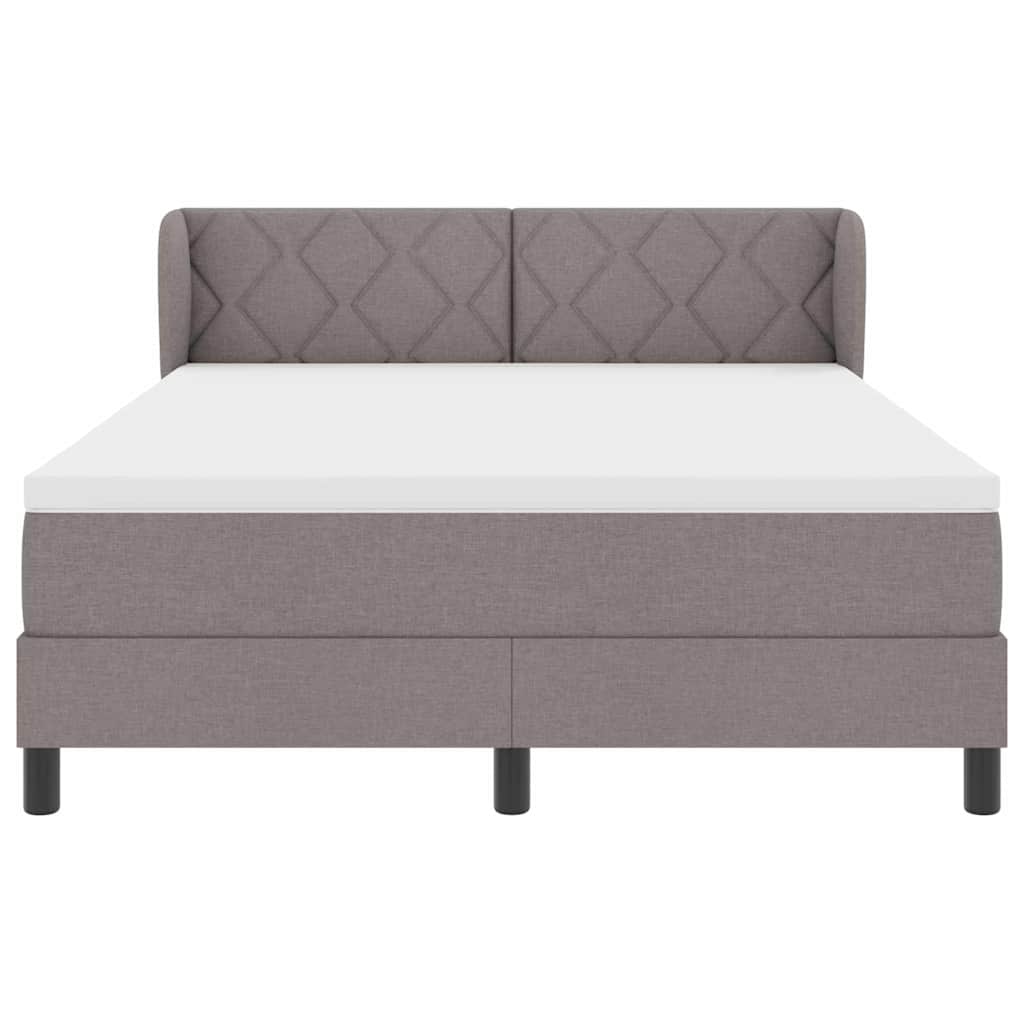 Boxspringbett mit Kopfteil Taupe 160 x 200 cm Stoff