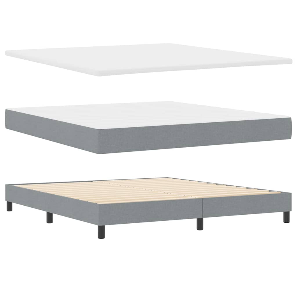 Boxspringbett mit Kopfteil Hellgrau 180 x 200 cm Stoff