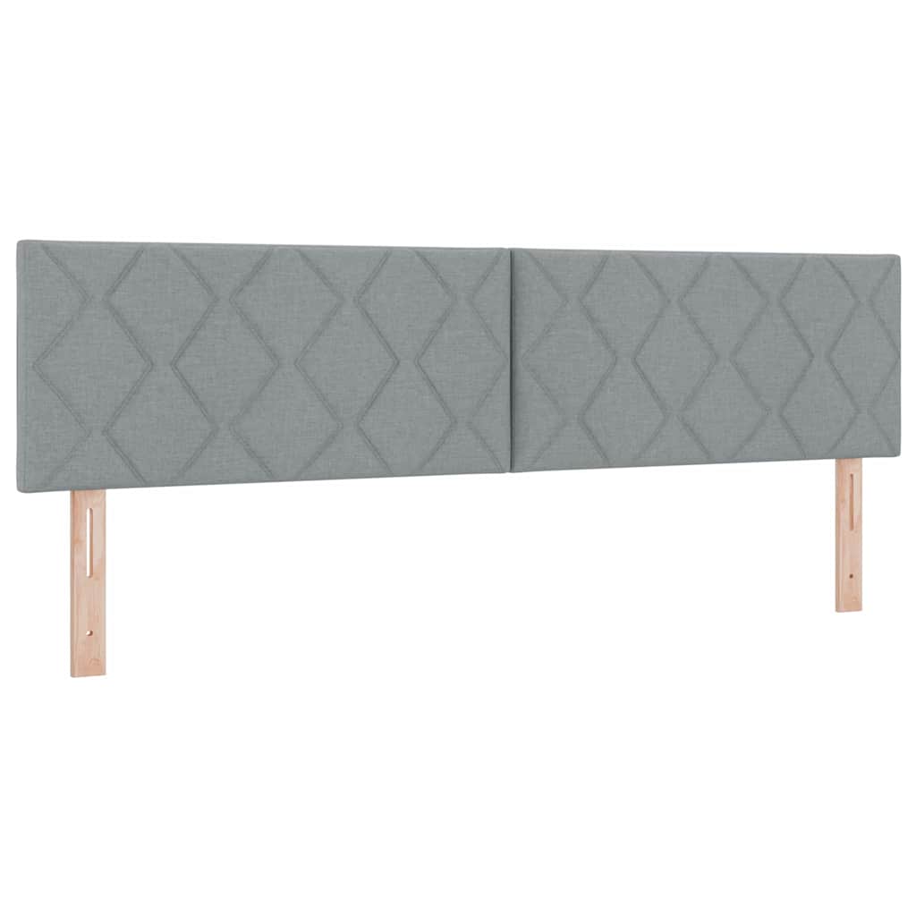 Boxspringbett mit Kopfteil Hellgrau 180 x 200 cm Stoff