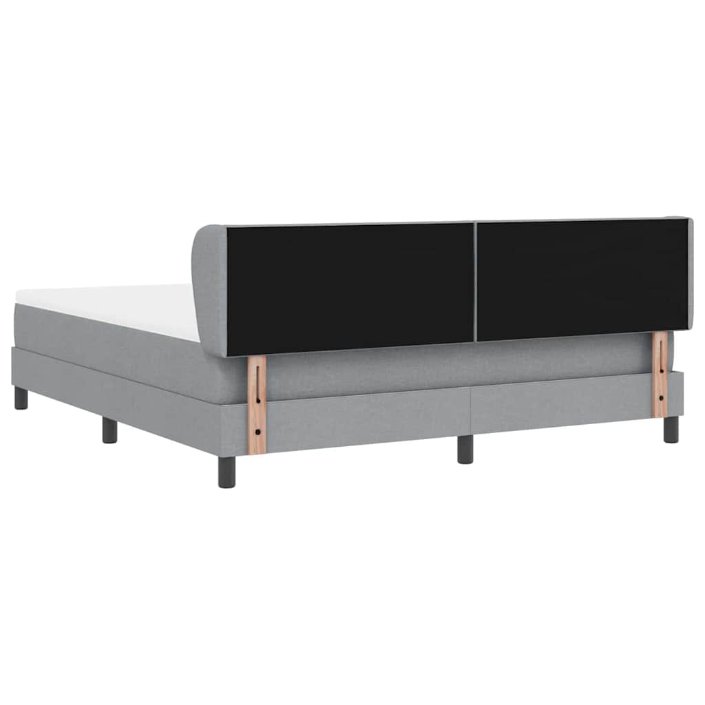 Boxspringbett mit Kopfteil Hellgrau 180 x 200 cm Stoff