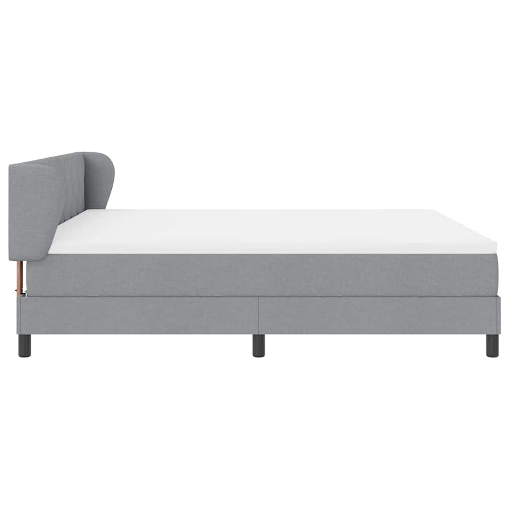 Boxspringbett mit Kopfteil Hellgrau 180 x 200 cm Stoff
