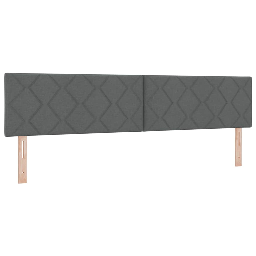 Boxspringbett mit Kopfteil Dunkelgrau 200 x 200 cm Stoff