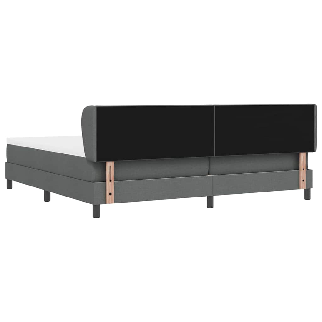 Boxspringbett mit Kopfteil Dunkelgrau 200 x 200 cm Stoff