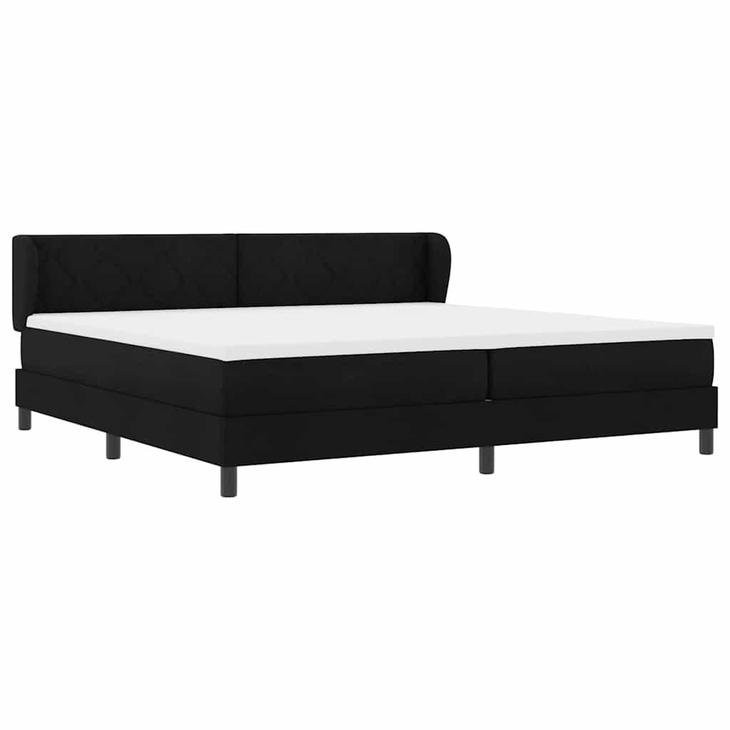 Boxspringbett mit Kopfteil Schwarz 200 x 200 cm Stoff