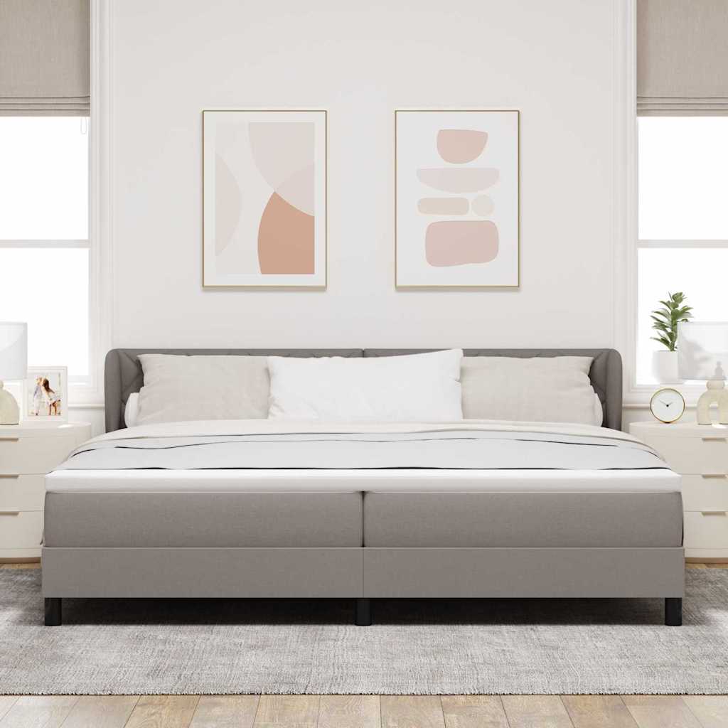 Boxspringbett mit Matratze Taupe 200 x 200 cm Stoff