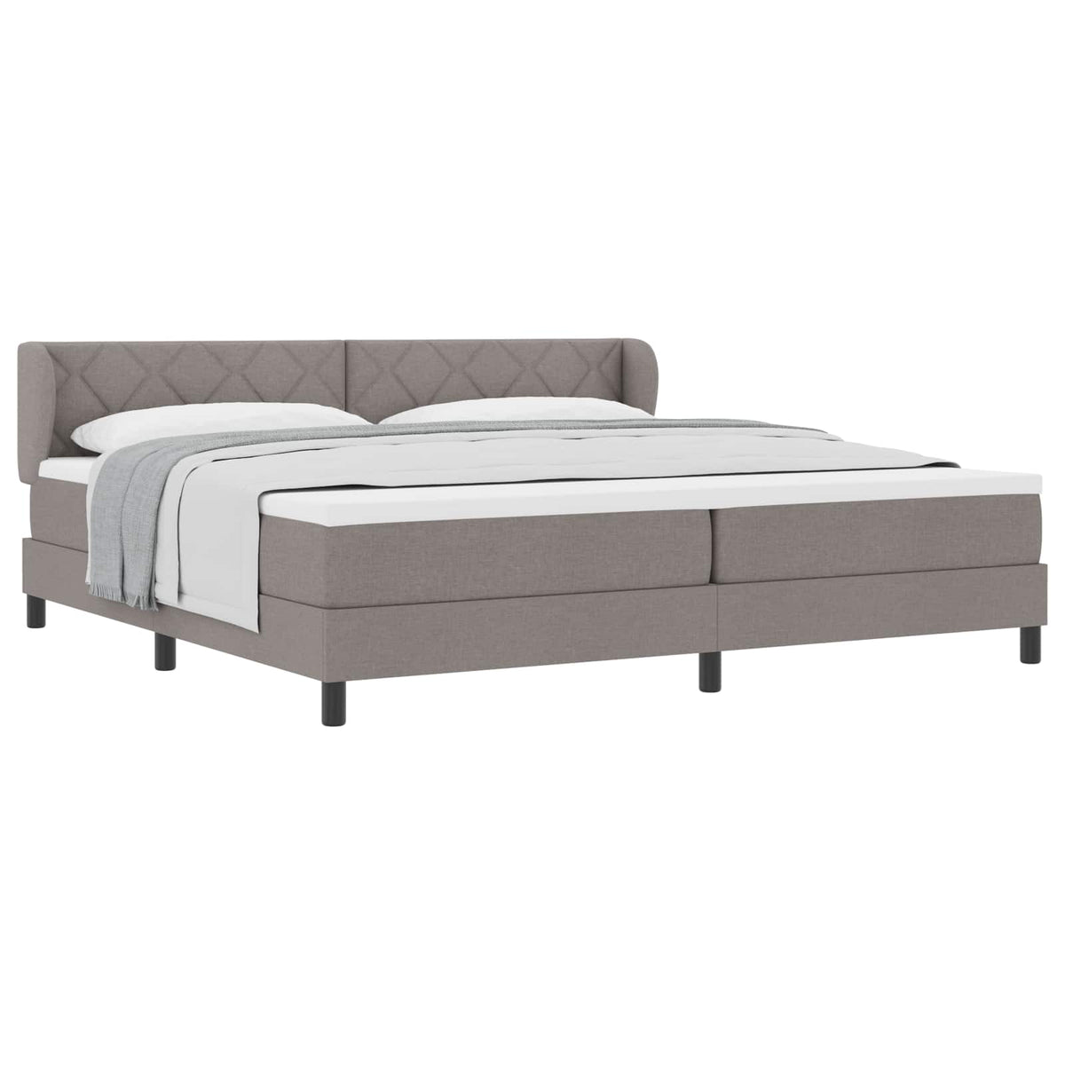 Boxspringbett mit Kopfteil Taupe 200 x 200 cm Stoff