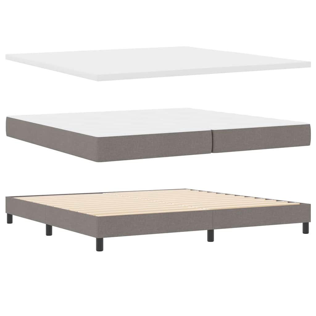 Boxspringbett mit Matratze Taupe 200 x 200 cm Stoff