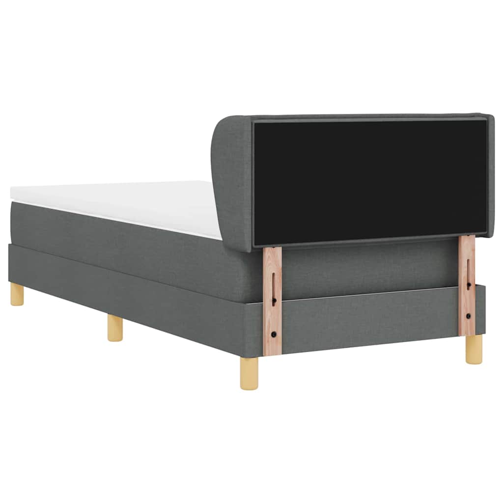 Boxspringbett mit Matratze Dunkelgrau 90 x 190 cm Stoff