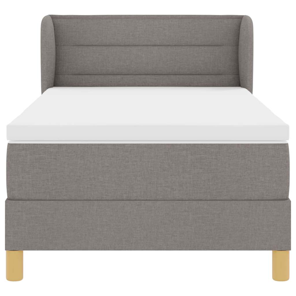 Boxspringbett mit Kopfteil Taupe 90 x 190 cm Stoff