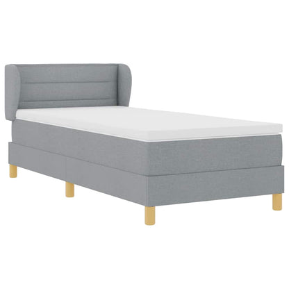 Boxspringbett mit Matratze Hellgrau 90 x 200 cm Stoff