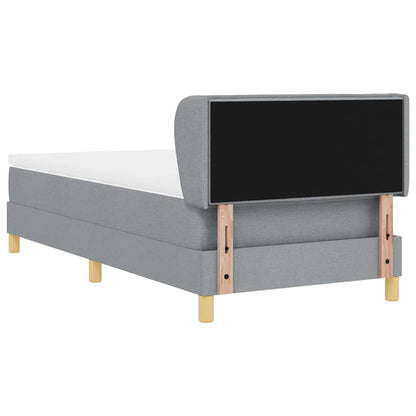 Boxspringbett mit Matratze Hellgrau 90 x 200 cm Stoff