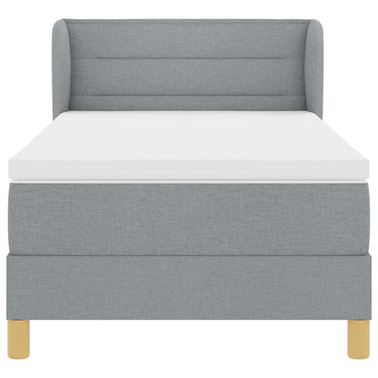 Boxspringbett mit Matratze Hellgrau 90 x 200 cm Stoff