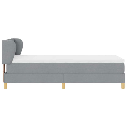 Boxspringbett mit Matratze Hellgrau 90 x 200 cm Stoff