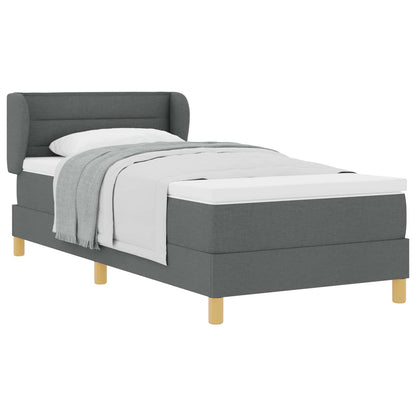 Boxspringbett mit Matratze Dunkelgrau 90 x 200 cm Stoff