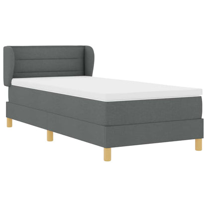Boxspringbett mit Matratze Dunkelgrau 90 x 200 cm Stoff