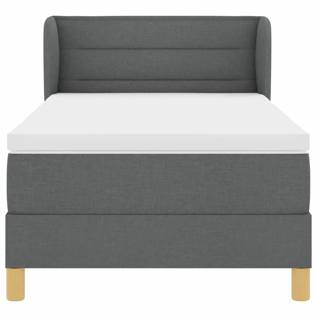 Boxspringbett mit Matratze Dunkelgrau 90 x 200 cm Stoff