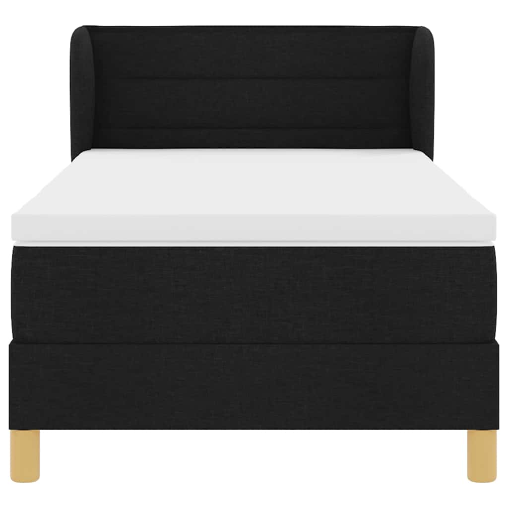 Boxspringbett mit Matratze Schwarz 90 x 200 cm Stoff