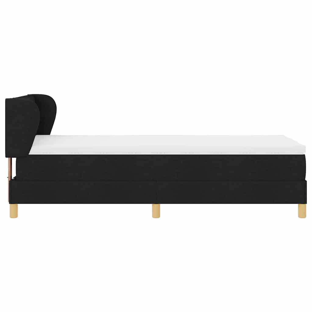 Boxspringbett mit Matratze Schwarz 90 x 200 cm Stoff