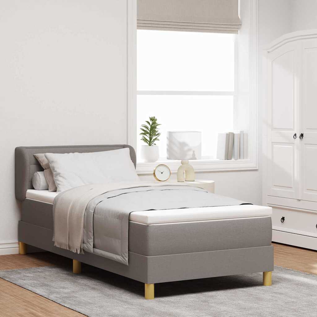 Boxspringbett mit Kopfteil Taupe 90 x 200 cm Stoff