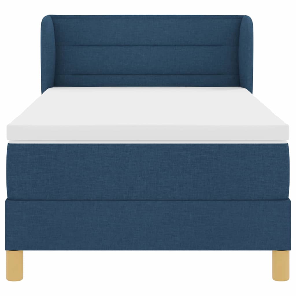 Boxspringbett mit Matratze mit Kopfteil Blau 90 x 200 cm Stoff