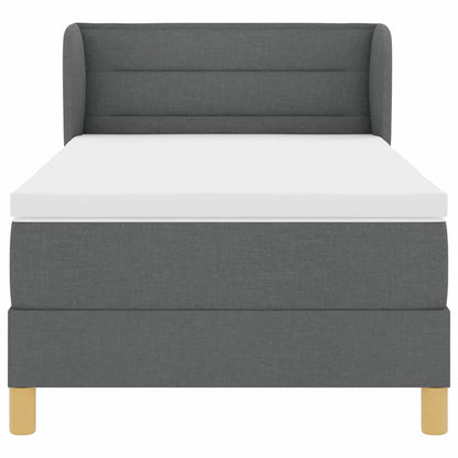 Boxspringbett mit Matratze Dunkelgrau 100 x 200 cm Stoff