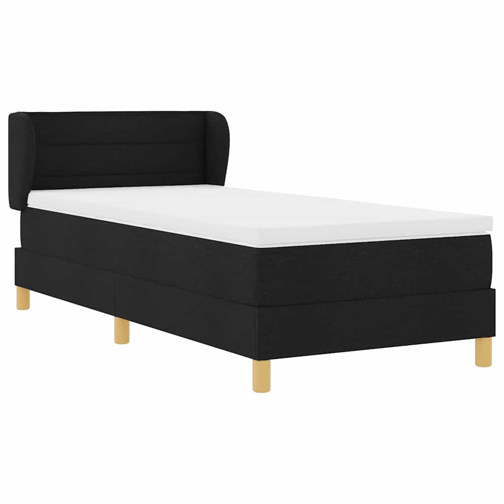 Boxspringbett mit Matratze Schwarz 100 x 200 cm Stoff