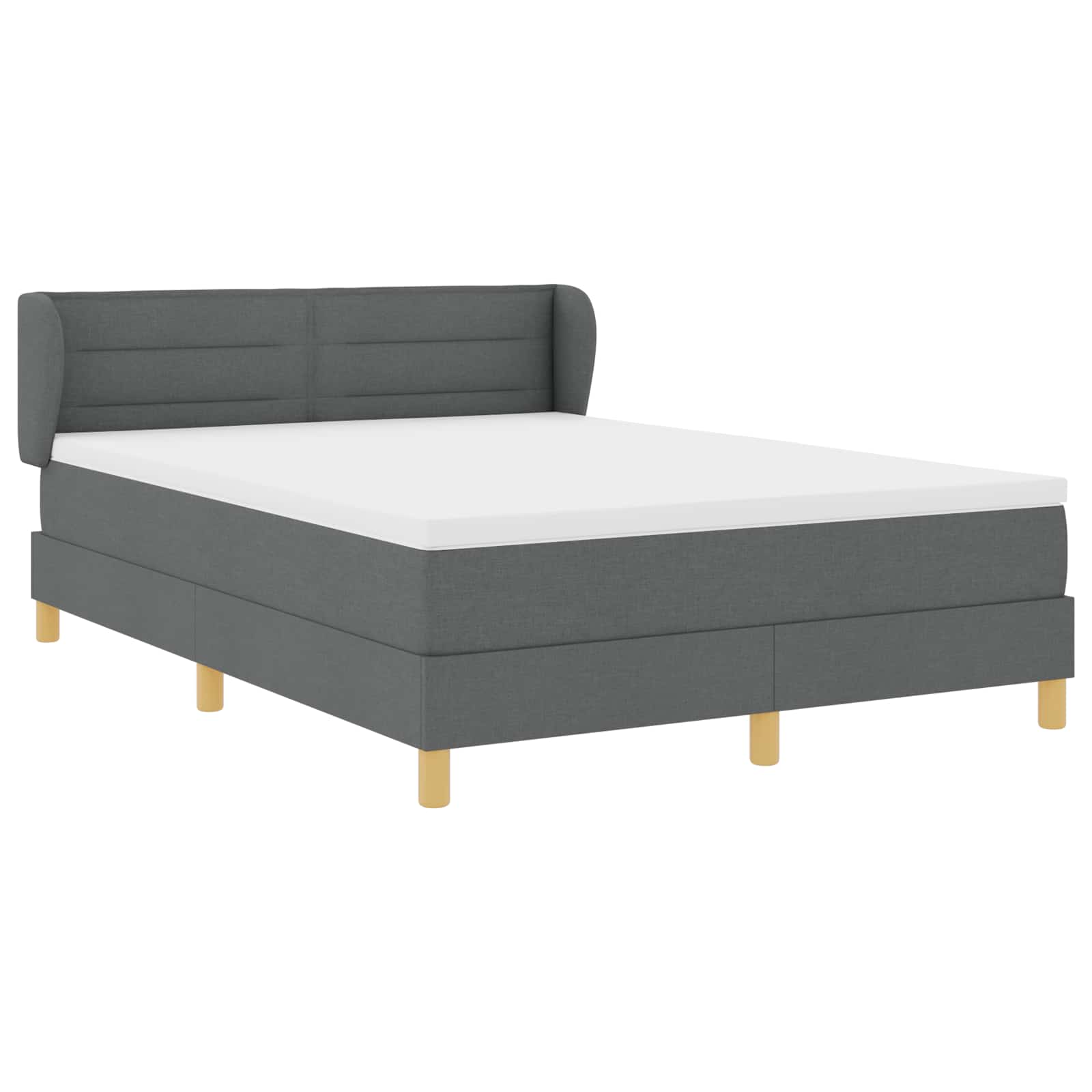 Boxspringbett mit Matratze Dunkelgrau 140 x 190 cm Stoff