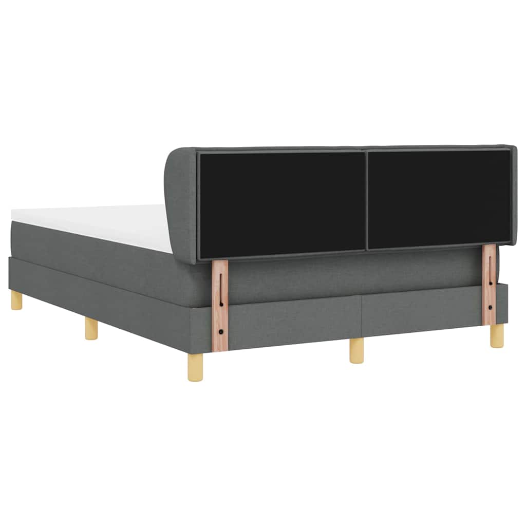 Boxspringbett mit Matratze Dunkelgrau 140 x 190 cm Stoff
