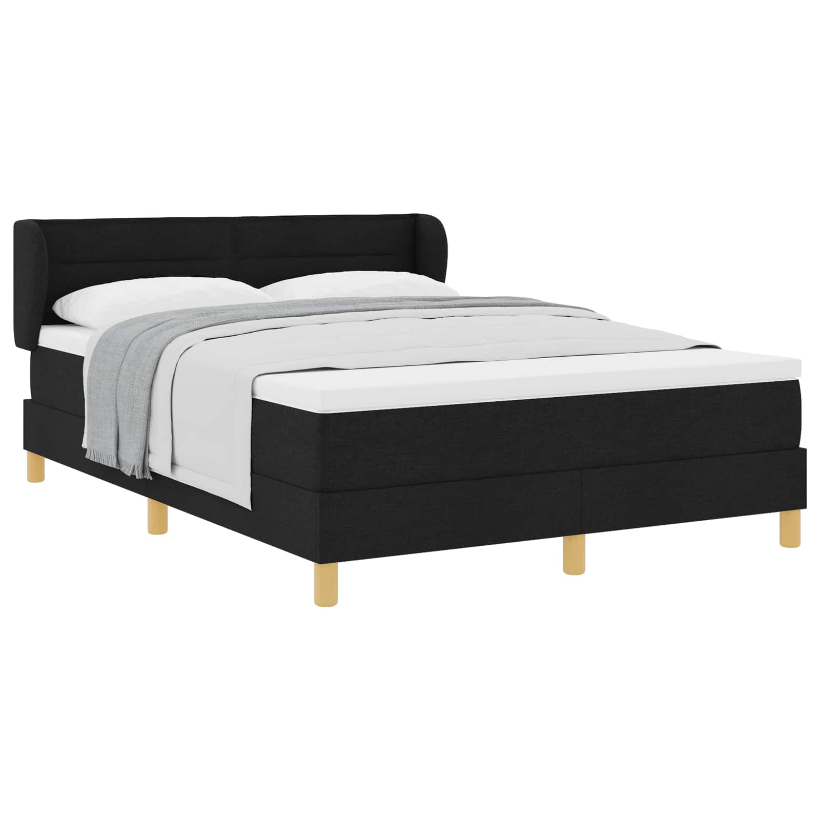 Boxspringbett mit Matratze Schwarz 140 x 190 cm Stoff