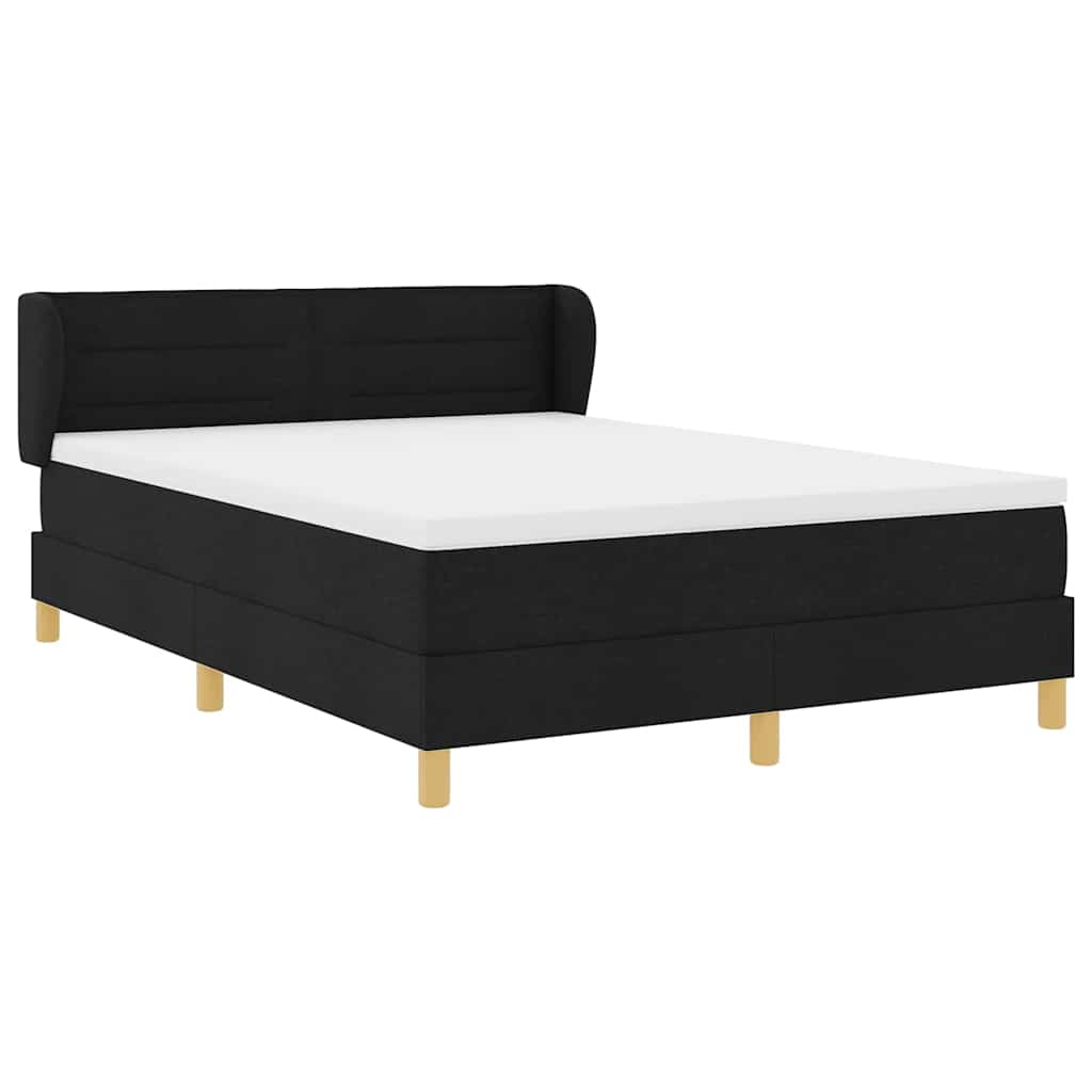 Boxspringbett mit Matratze Schwarz 140 x 190 cm Stoff