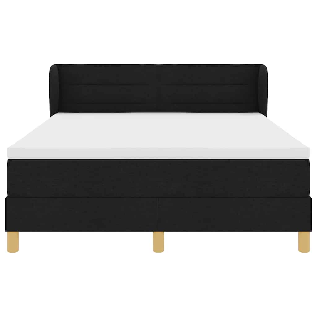 Boxspringbett mit Matratze Schwarz 140 x 190 cm Stoff