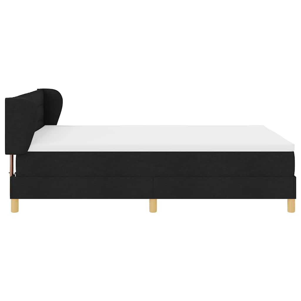 Boxspringbett mit Matratze Schwarz 140 x 190 cm Stoff