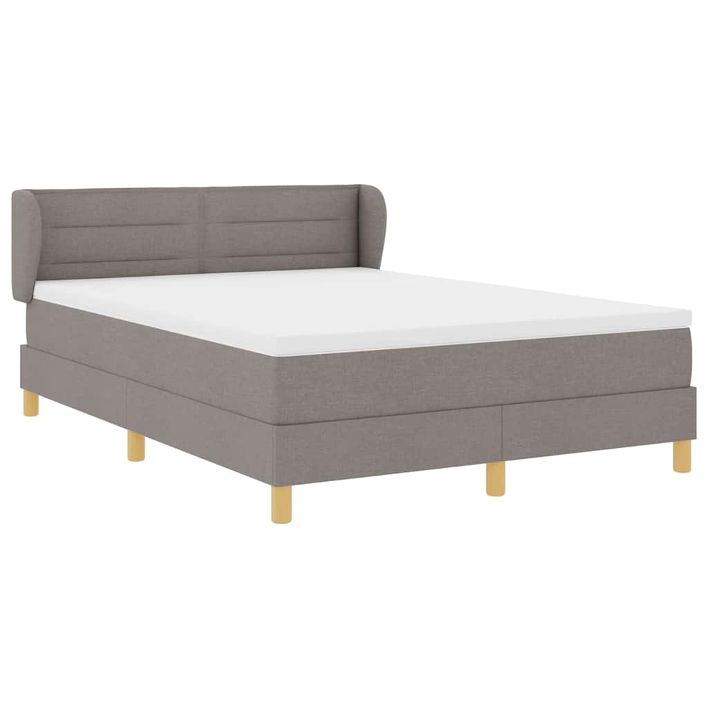 Boxspringbett mit Kopfteil Taupe 140 x 190 cm Stoff