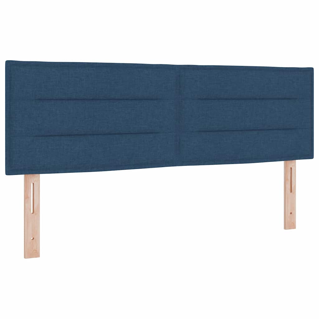 Boxspringbett mit Matratze mit Kopfteil Blau 140 x 190 cm Stoff
