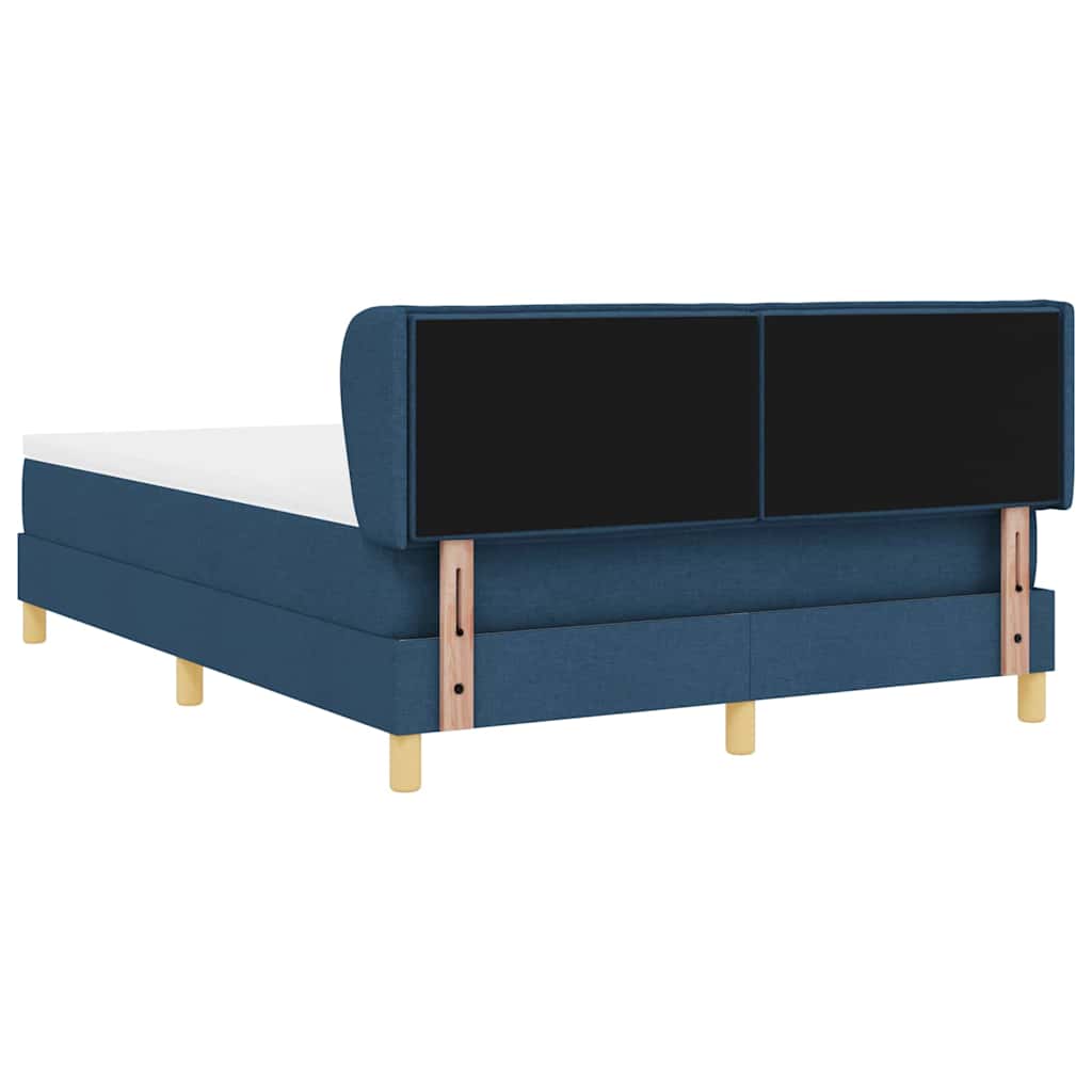 Boxspringbett mit Matratze mit Kopfteil Blau 140 x 190 cm Stoff