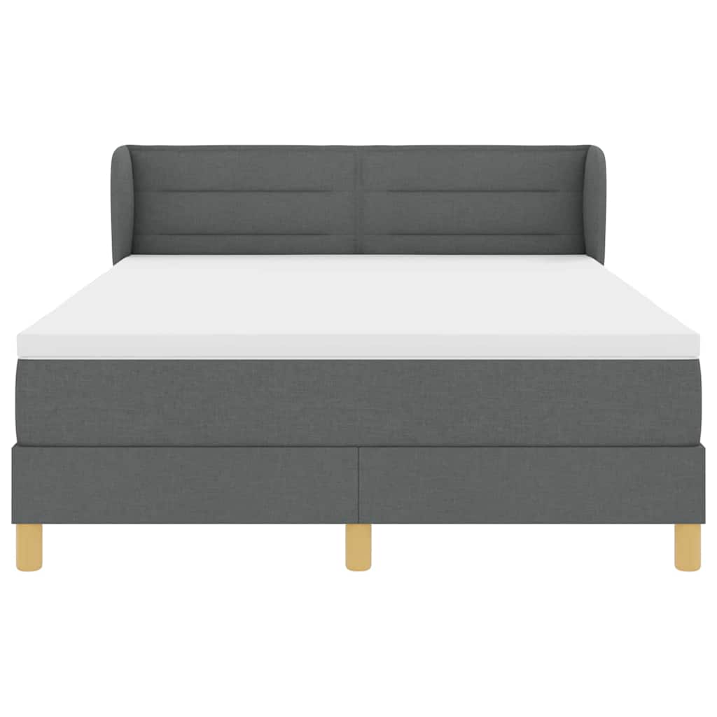 Boxspringbett mit Matratze Dunkelgrau 140 x 200 cm Stoff