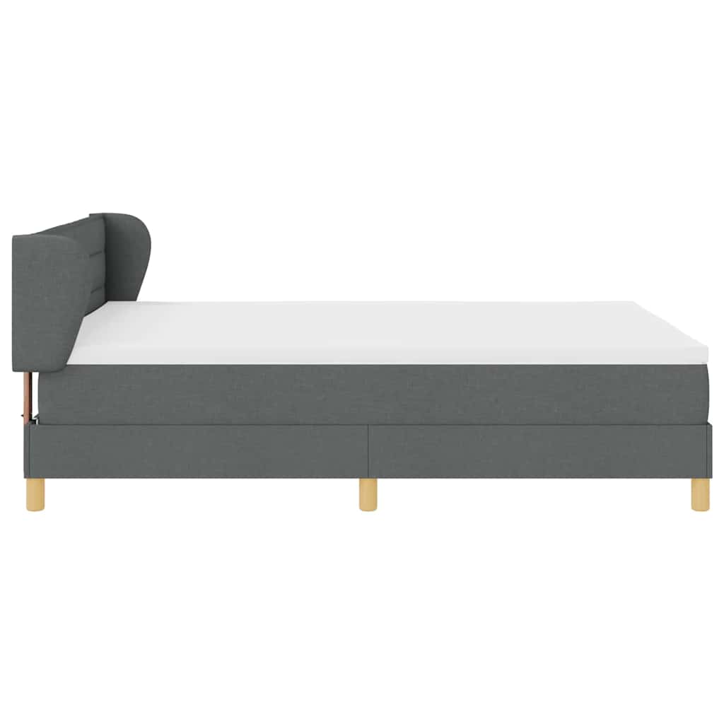 Boxspringbett mit Matratze Dunkelgrau 140 x 200 cm Stoff