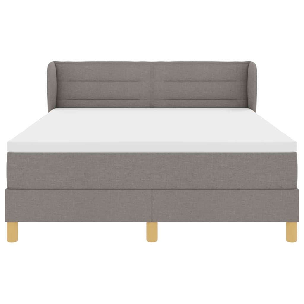 Boxspringbett mit Kopfteil Taupe 140 x 200 cm Stoff