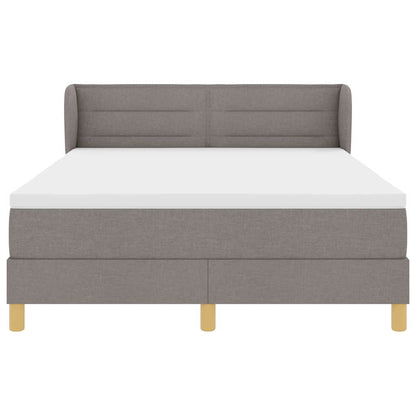 Boxspringbett mit Kopfteil Taupe 140 x 200 cm Stoff