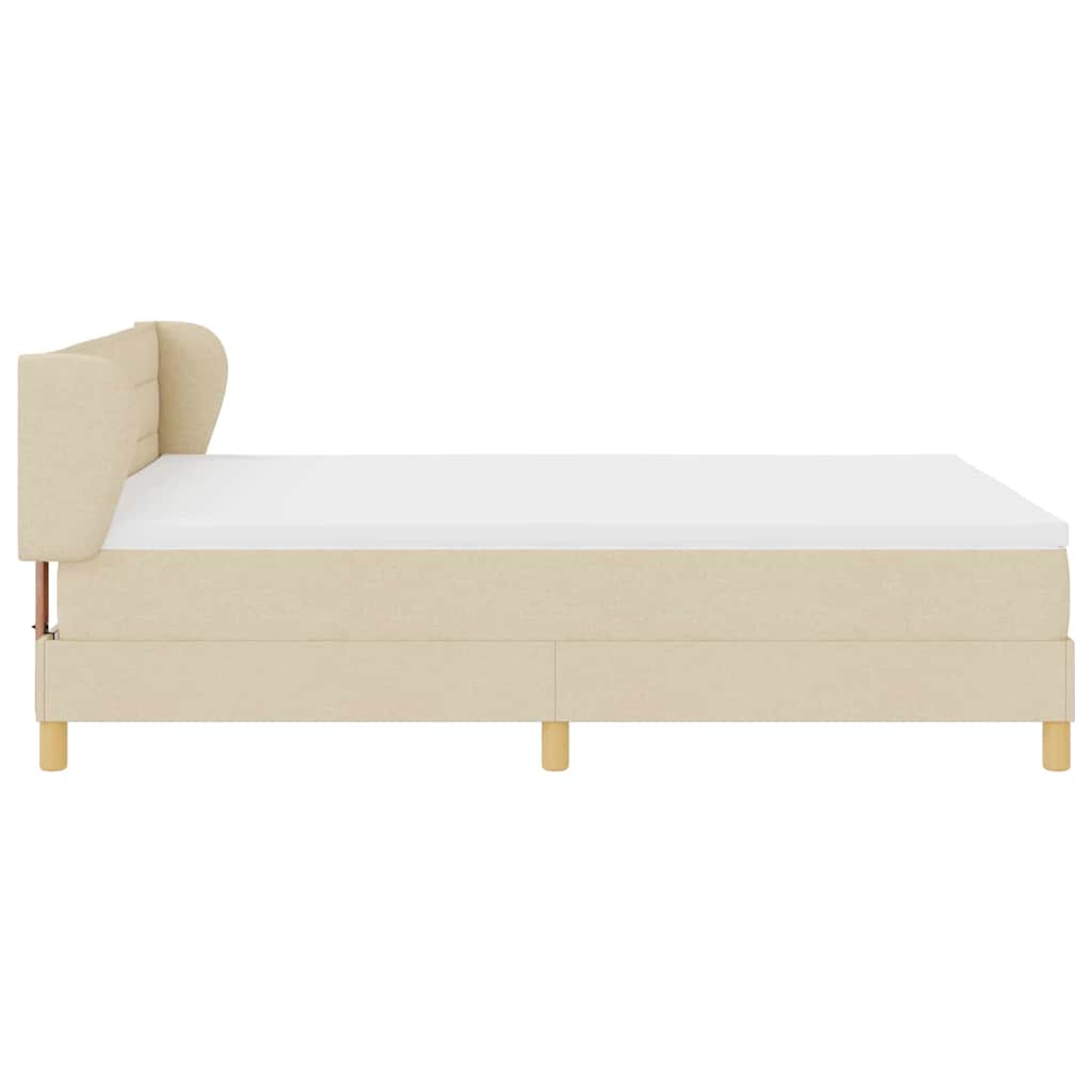 Boxspringbett mit Matratze Creme 140 x 200 cm Stoff