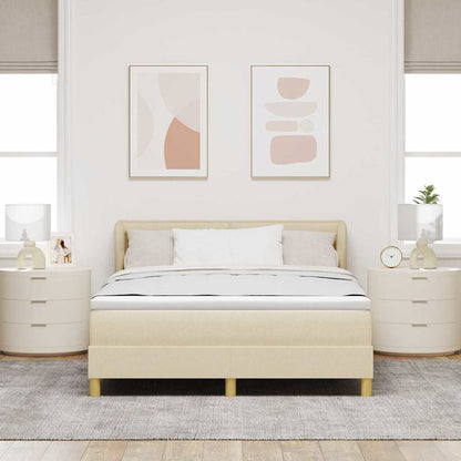 Boxspringbett mit Matratze Creme 160 x 200 cm Stoff