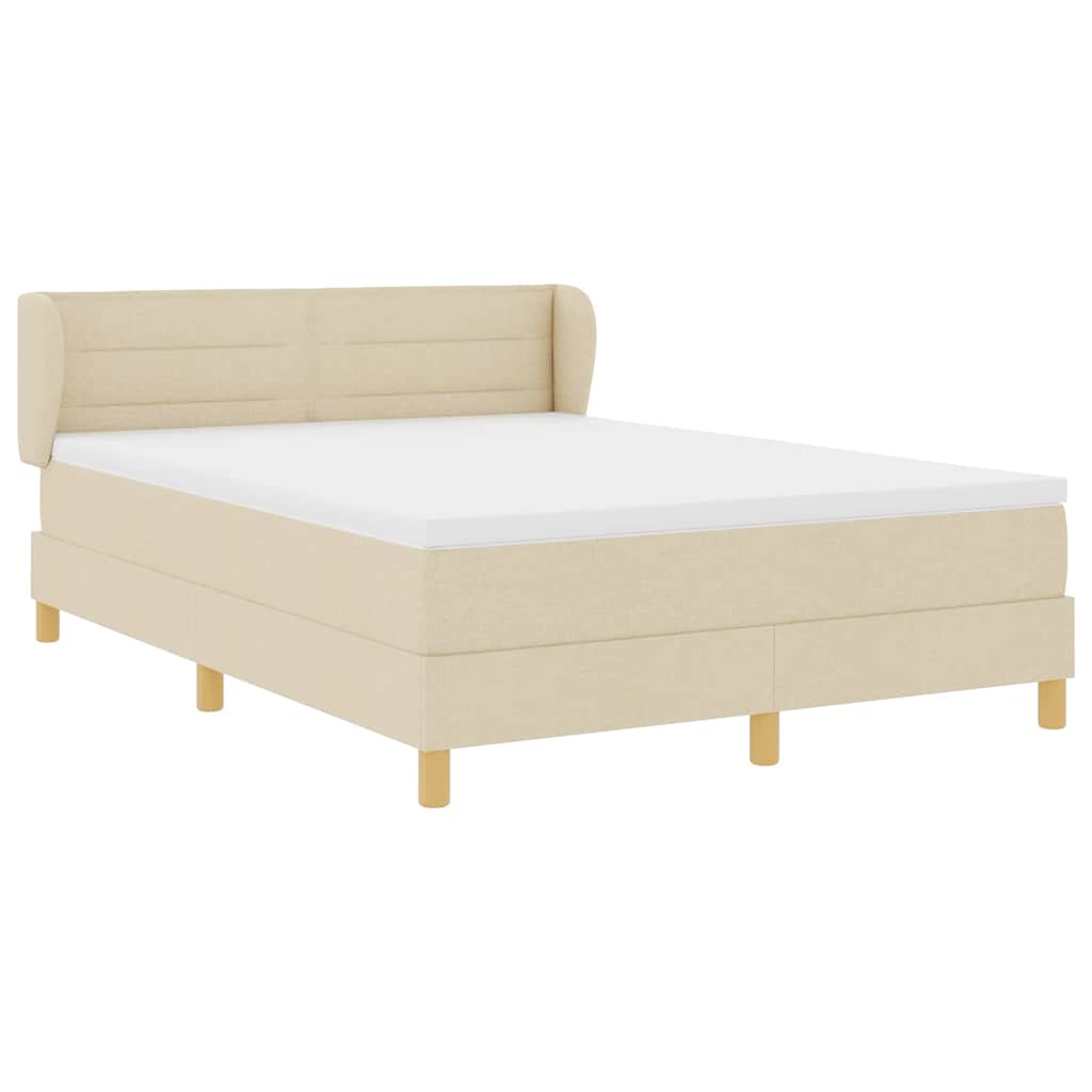 Boxspringbett mit Matratze Creme 160 x 200 cm Stoff
