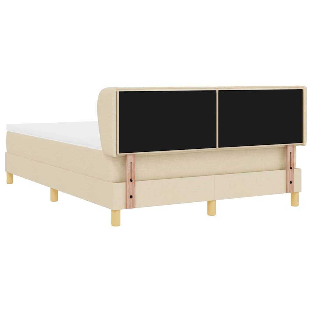 Boxspringbett mit Matratze Creme 160 x 200 cm Stoff