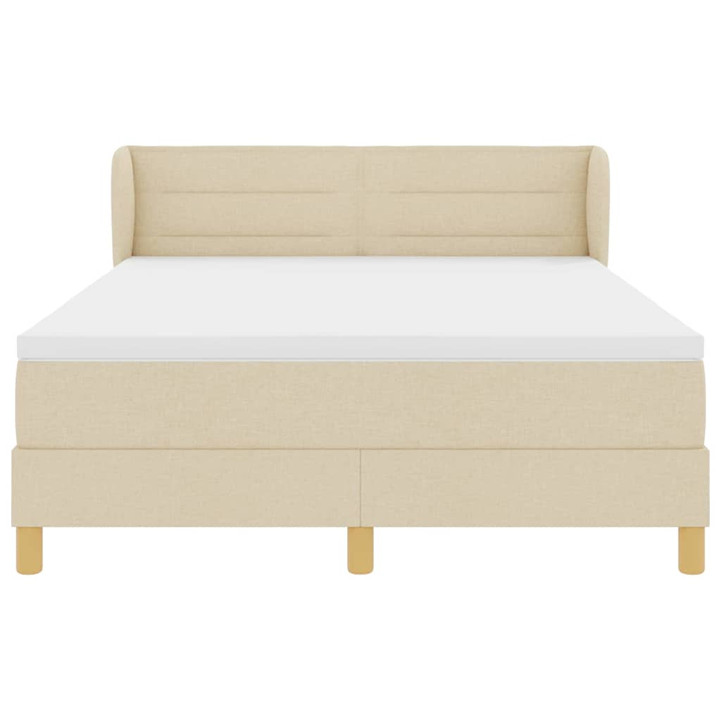Boxspringbett mit Matratze Creme 160 x 200 cm Stoff
