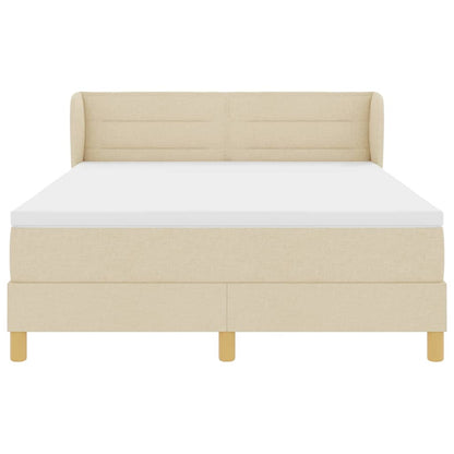 Boxspringbett mit Matratze Creme 160 x 200 cm Stoff
