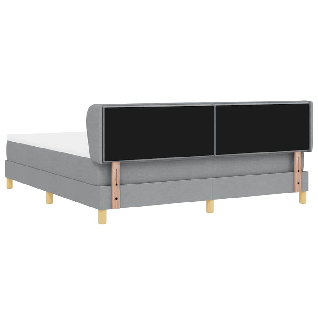 Boxspringbett mit Matratze Hellgrau 180 x 200 cm Stoff