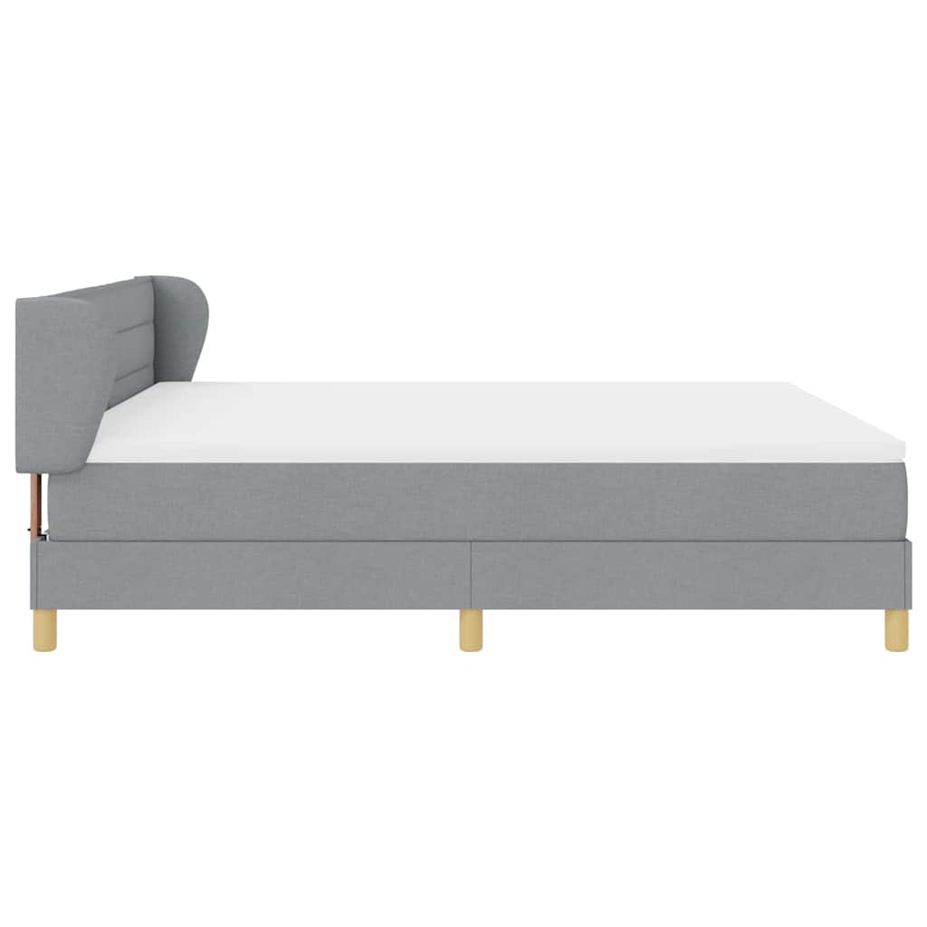 Boxspringbett mit Matratze Hellgrau 180 x 200 cm Stoff